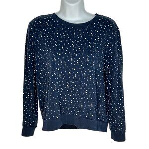 Hema Tiny Stars Pullover Sweatshirt Navy. Blue White Cotton blend Medium